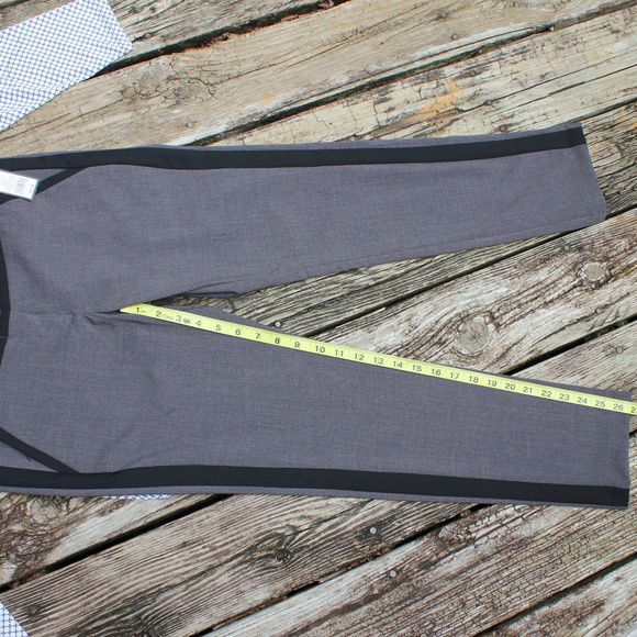 NEW Tuxedo Stripe Gray Stretch Business Slacks, 4 - Picture 3 of 8